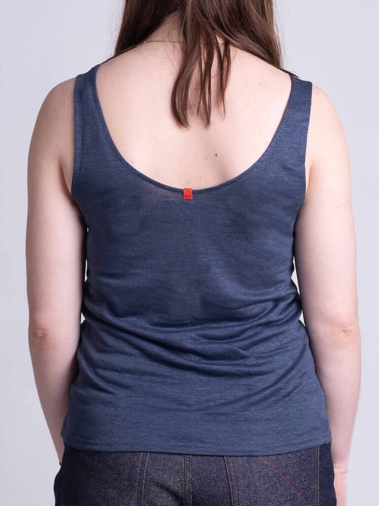 1083 - DEBARDEUR FLUIDE 451 UNI SPLICE lin bleu Femme