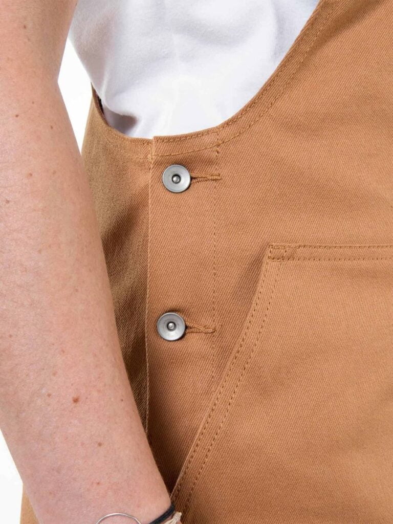 1083 - ROBE SALOPETTE 550 POCHES PLAQUEES coton bio filidenim flex uni camel