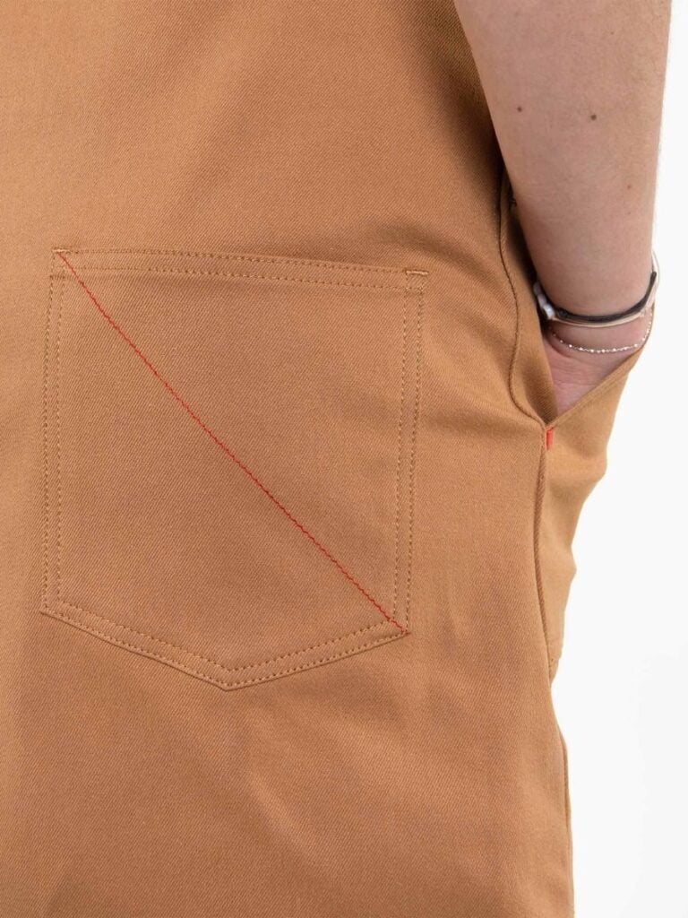 1083 - ROBE SALOPETTE 550 POCHES PLAQUEES coton bio filidenim flex uni camel