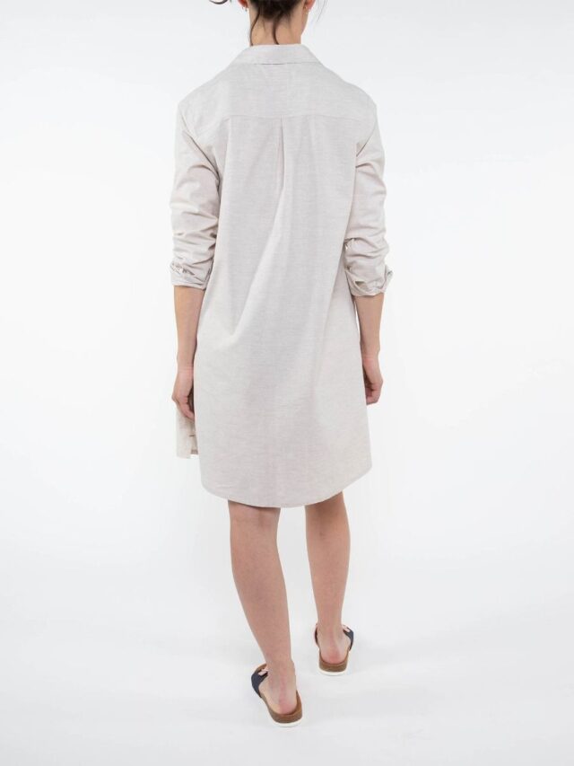 1083 - ROBE CHEMISE blanche naturel 551 blanc des Vosges coton bio