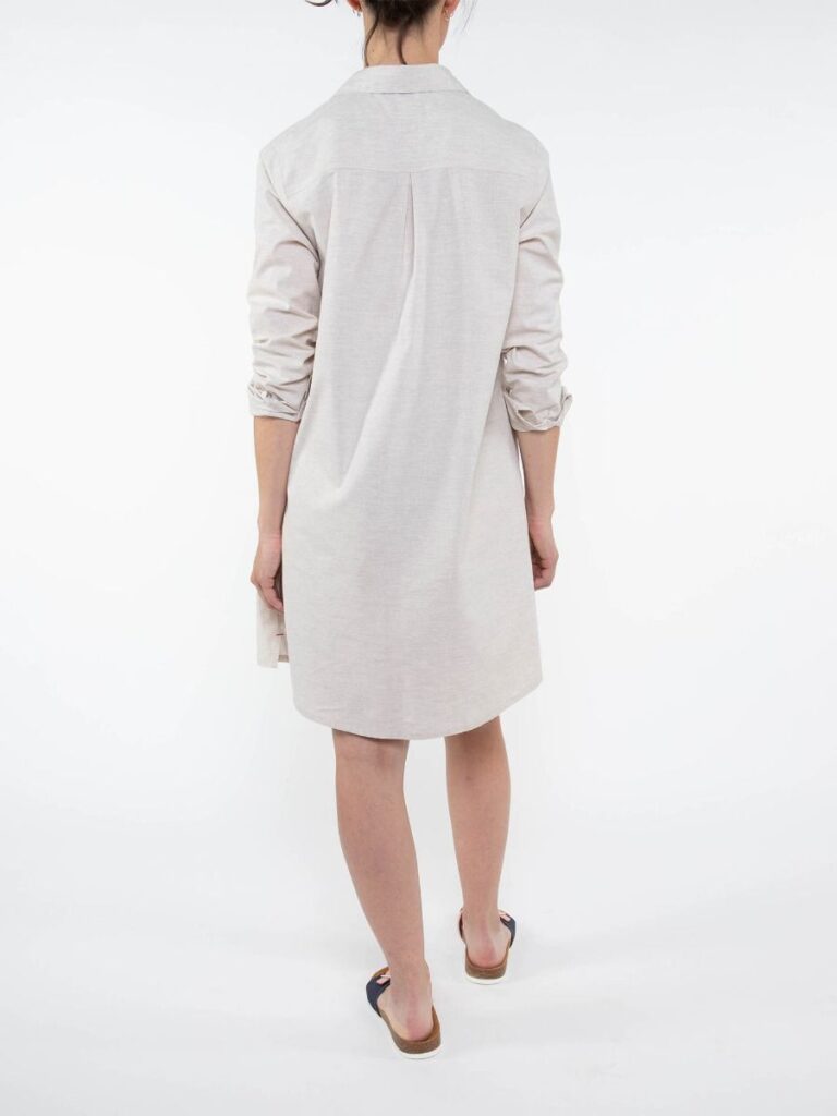1083 - ROBE CHEMISE blanche naturel 551 blanc des Vosges coton bio