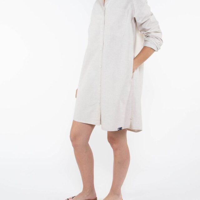 1083 - ROBE CHEMISE blanche naturel 551 blanc des Vosges coton bio