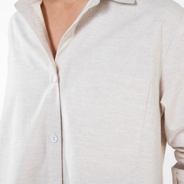 1083 - ROBE CHEMISE blanche naturel 551 blanc des Vosges coton bio