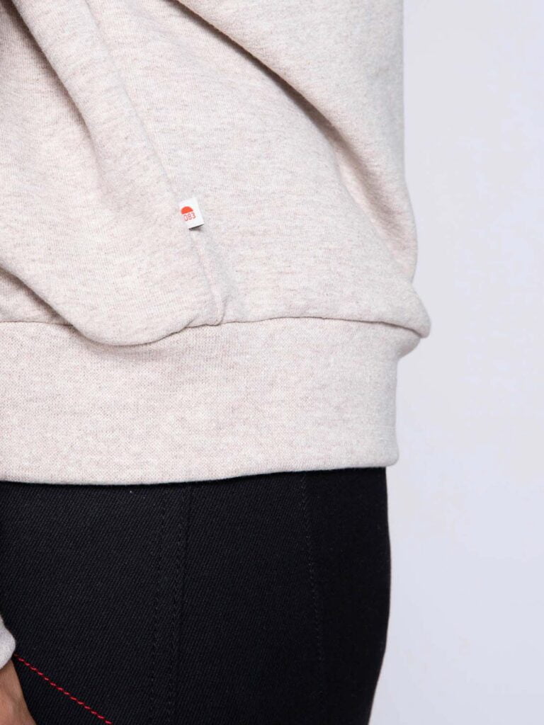 1083 - SWEAT LARGE 651 LA GENTLE FACTORY coton recycle beige chine Femme