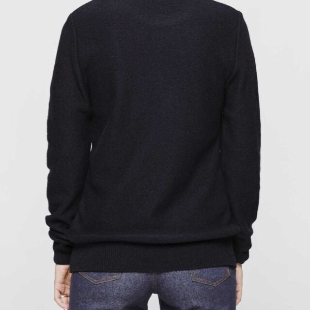 1083 - PULL AJUSTE 670 VOLONTAIRE laine recyclee bleu Femme