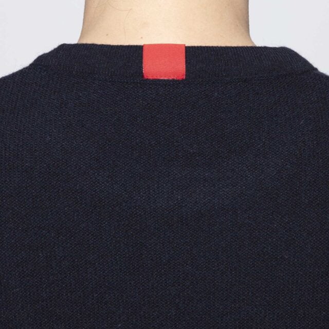 1083 - PULL AJUSTE 670 VOLONTAIRE laine recyclee bleu Femme