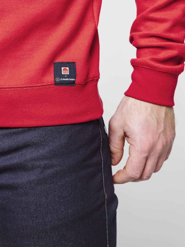 1083 - SWEAT 750 LA GENTLE FACTORY coton recycle rouge Homme