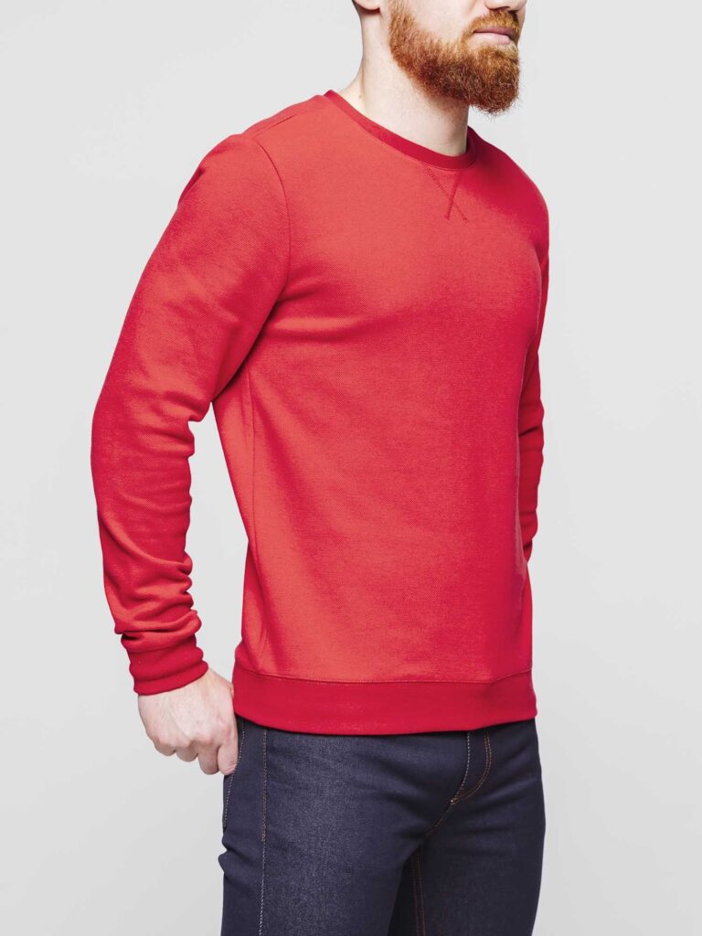 1083 - SWEAT 750 LA GENTLE FACTORY coton recycle rouge Homme