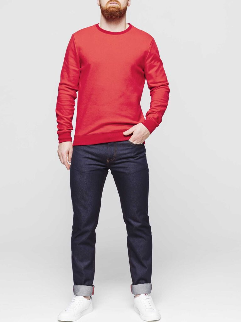 1083 - SWEAT 750 LA GENTLE FACTORY coton recycle rouge Homme