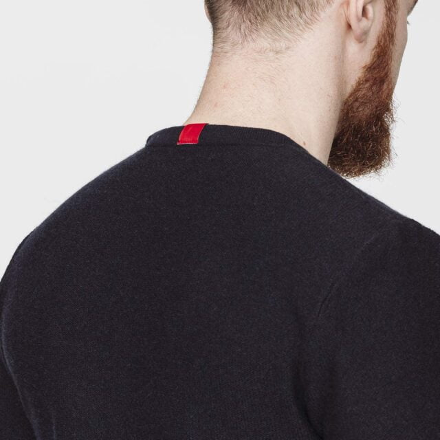 1083 - PULL AJUSTE 770 VOLONTAIRE laine recyclee bleu Homme
