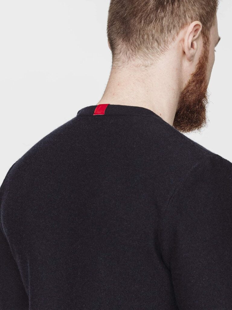 1083 - PULL AJUSTE 770 VOLONTAIRE laine recyclee bleu Homme