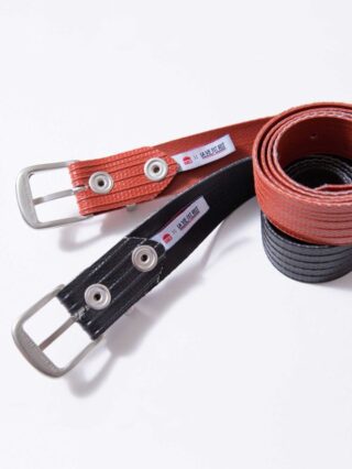 1083 - CEINTURE 803 VOLONTAIRE LA VIE EST BELT surcyclee rouge Unisexe