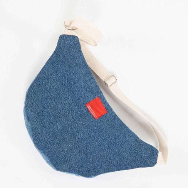 1083 - SAC BANANE DENIM 853 SURCYCLE coton bio indigo clair ocean Unisexe