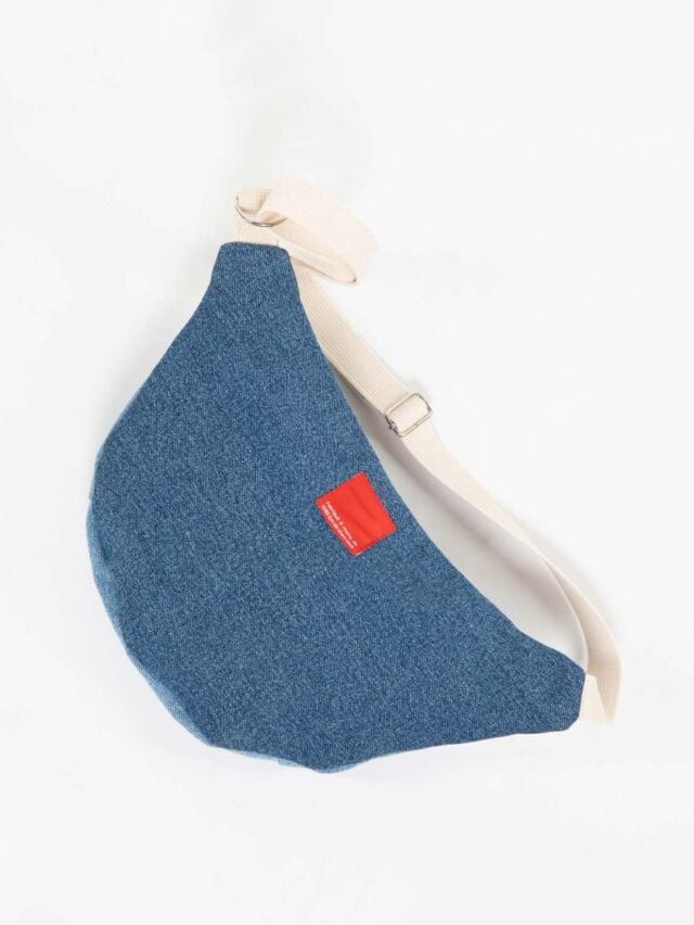 1083 - SAC BANANE DENIM 853 SURCYCLE coton bio indigo clair ocean Unisexe