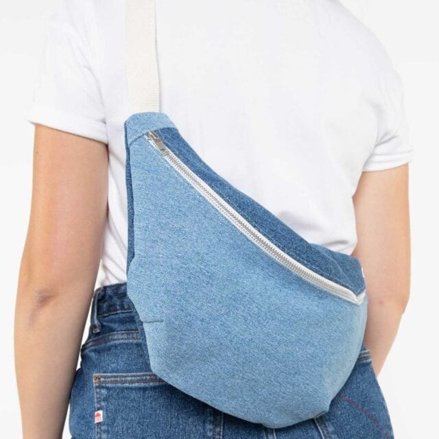 1083 - SAC BANANE DENIM 853 SURCYCLE coton bio indigo clair ocean Unisexe