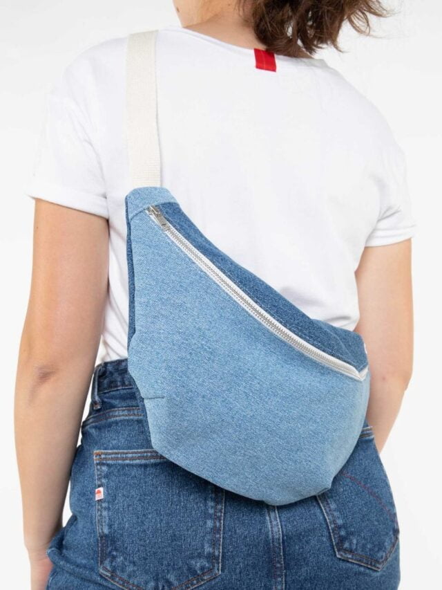 1083 - SAC BANANE DENIM 853 SURCYCLE coton bio indigo clair ocean Unisexe
