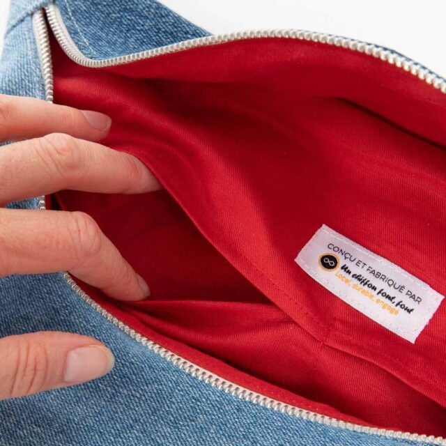 1083 - SAC BANANE DENIM 853 SURCYCLE coton bio indigo clair ocean Unisexe