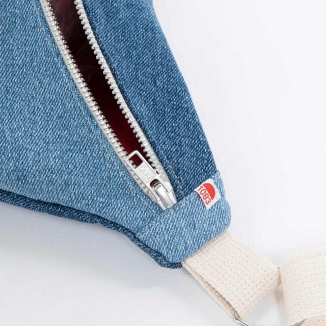 1083 - SAC BANANE DENIM 853 SURCYCLE coton bio indigo clair ocean Unisexe