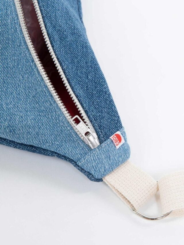 1083 - SAC BANANE DENIM 853 SURCYCLE coton bio indigo clair ocean Unisexe