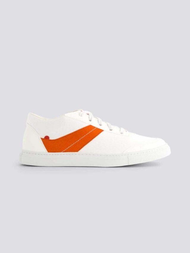 901vx00 co1mi0ca0a3 blancverm 01 1083 - SNEAKERS VEGAN 901V coton bio blanc vermillon Unisexe