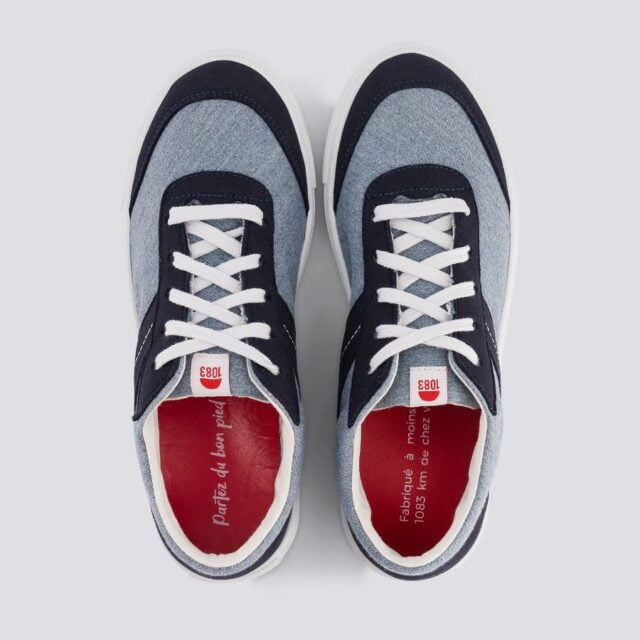 1083 - SNEAKERS VEGAN 901V jeans recycle bleu clair bleu Unisexe