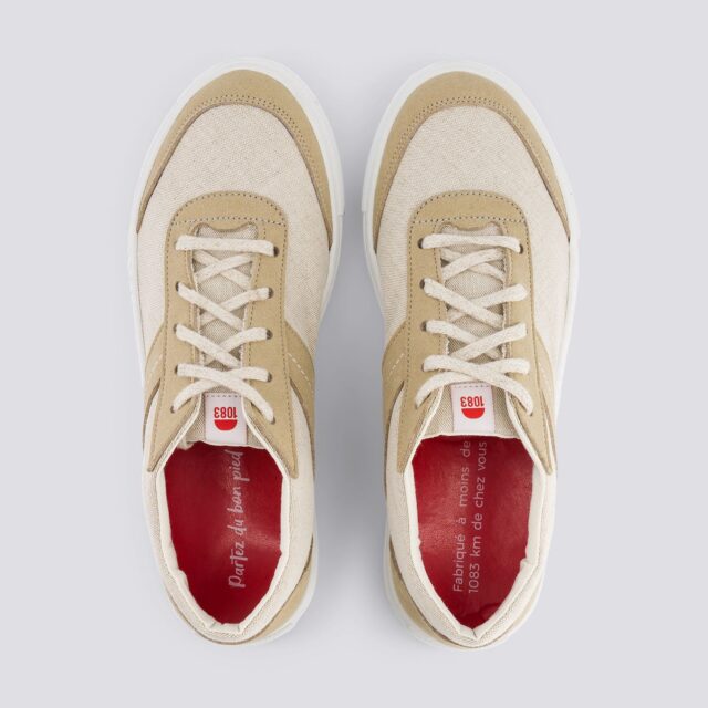 1083 - SNEAKERS LIN VEGAN 901V microfibre beige Unisexe