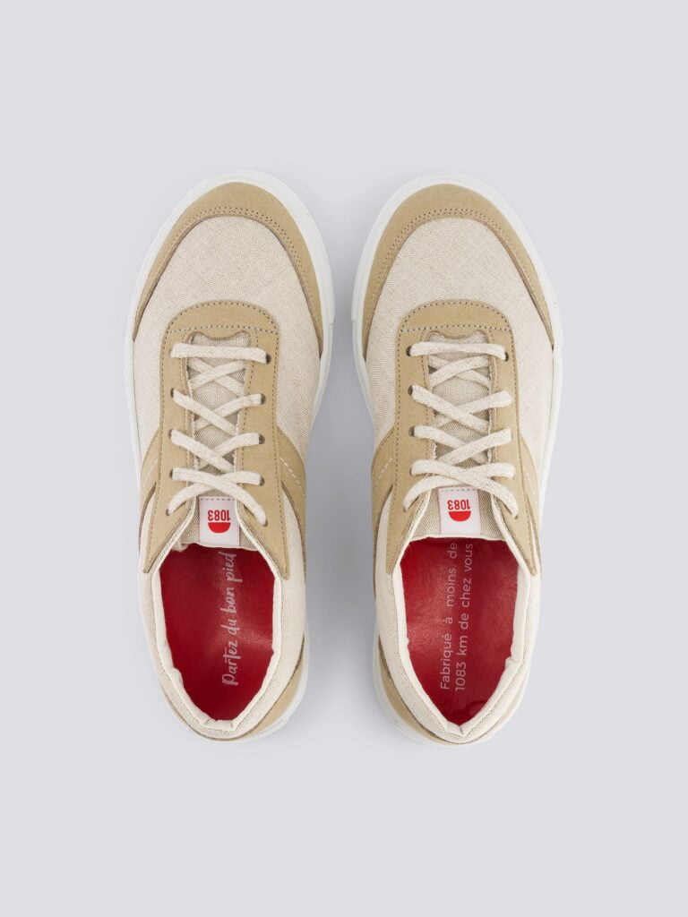 1083 - SNEAKERS LIN VEGAN 901V microfibre beige Unisexe