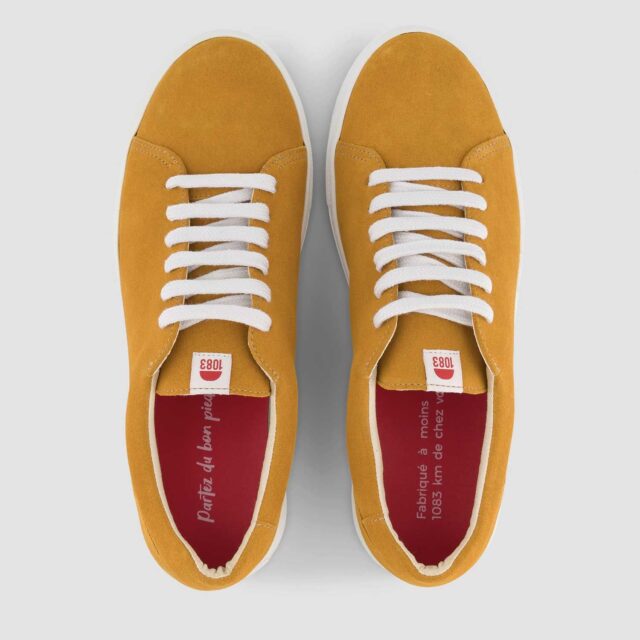 1083 - SNEAKERS 912 cuir moutarde Unisexe