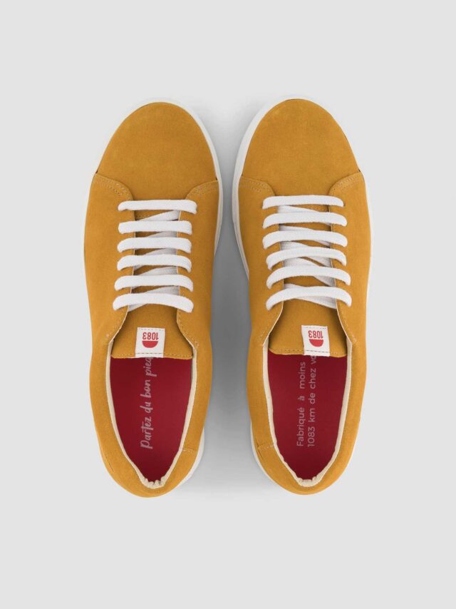 1083 - SNEAKERS 912 cuir moutarde Unisexe