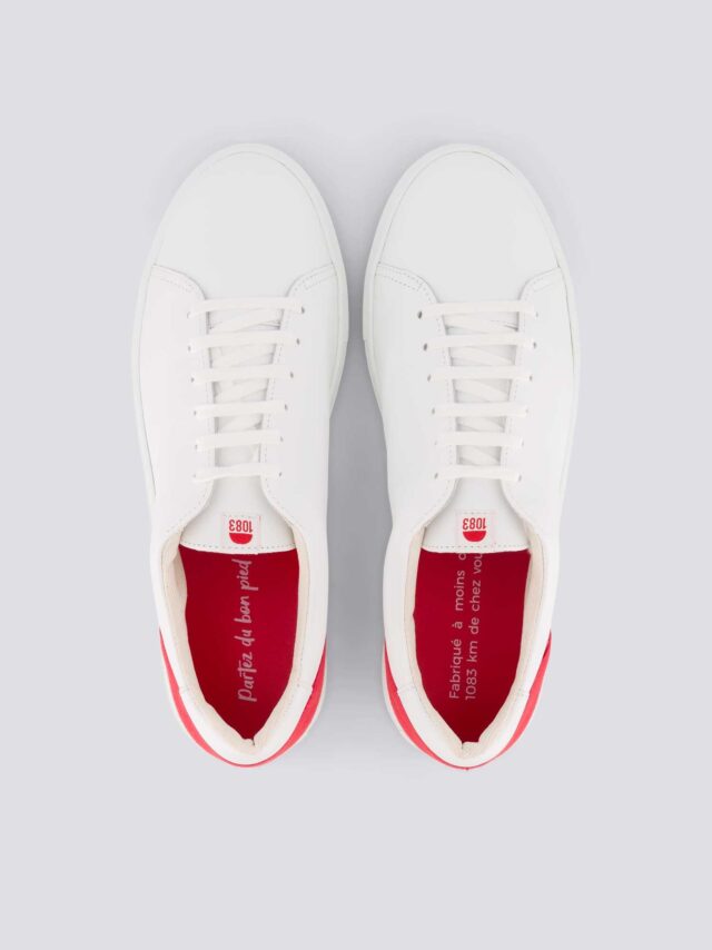 1083 - SNEAKERS 912 cuir rouge Unisexe