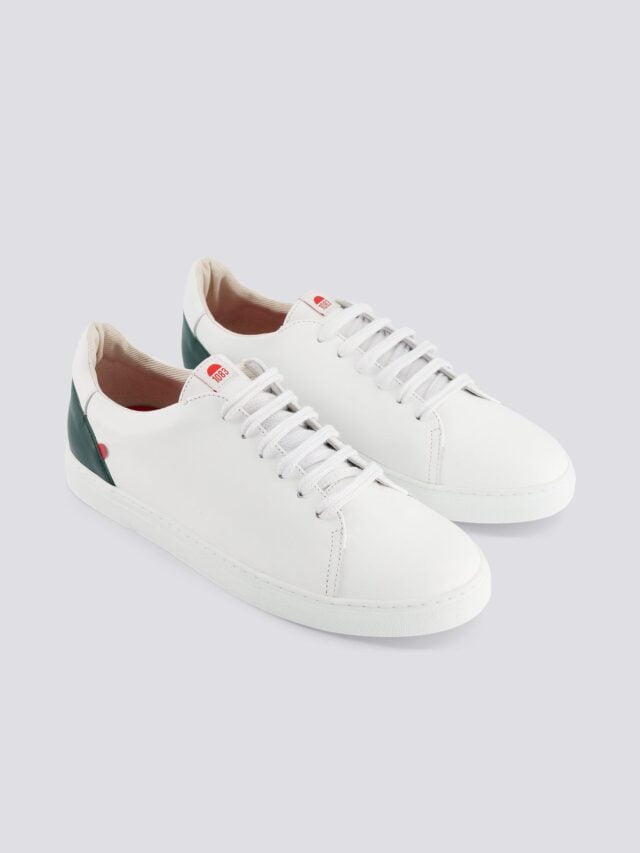 1083 - SNEAKERS 912 cuir blanc sapin Unisexe
