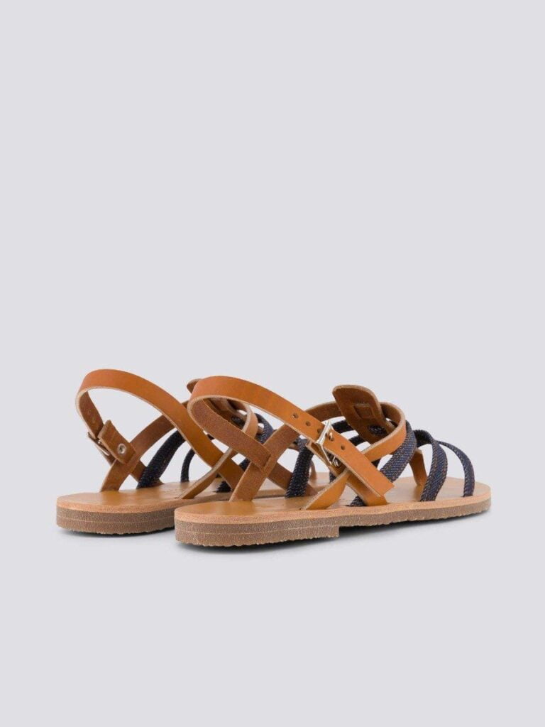 1083 - SANDALES 2ND CHOIX 925 coton bio cuir camel Femme