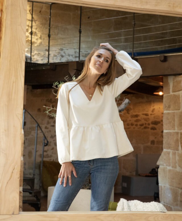 April & C - Blouse Lou – Velours côtelé