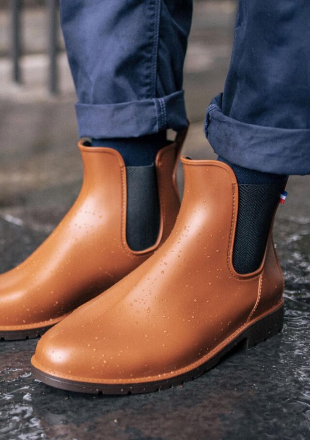Montlimart - BOOTS MONTPLUIE COGNAC CHEVRONS NOIR