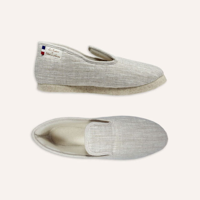 Les Chaussons de Bébert et Nonore - Charentaises en lin pour homme Horus