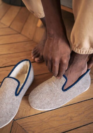 Montlimart - Chaussons Martin Beige/marine