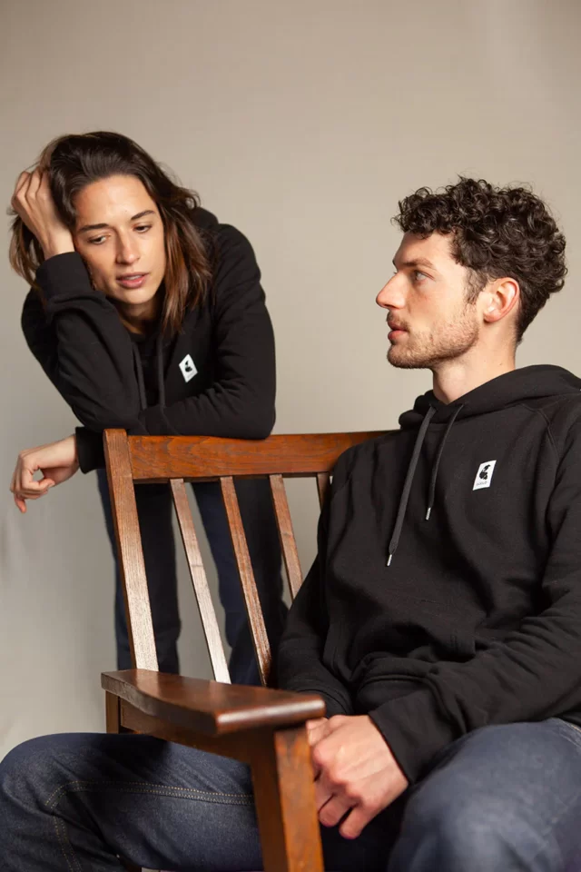 Ecclo - Sweat à capuche noir Unisexe