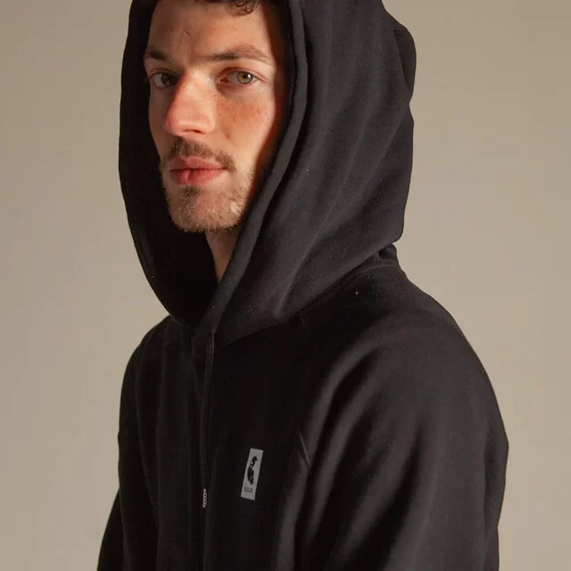 Ecclo - Sweat à capuche noir Unisexe