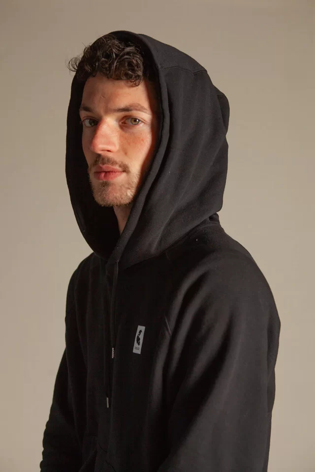 Ecclo - Sweat à capuche noir Unisexe