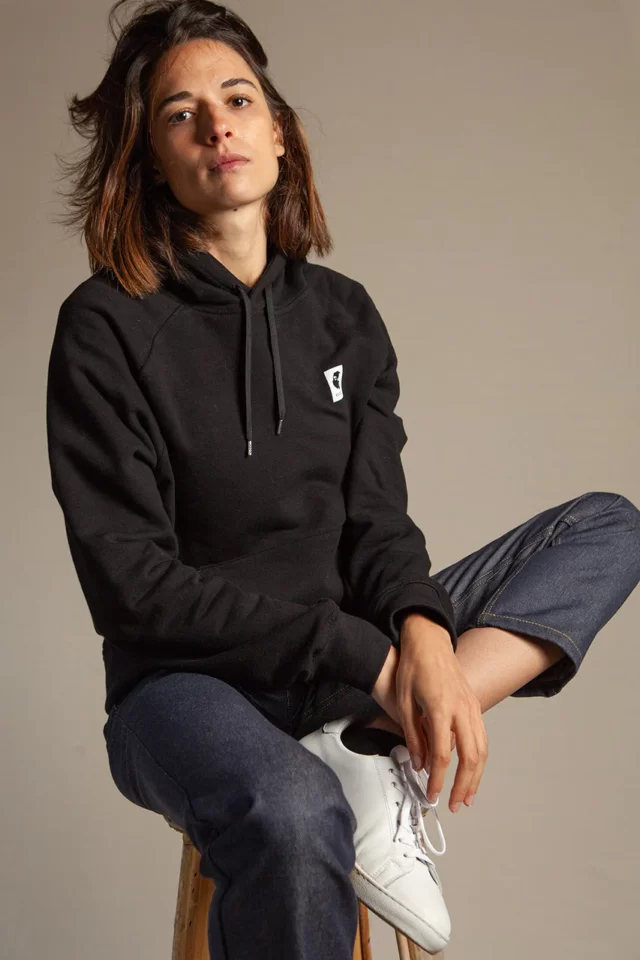 Ecclo - Sweat à capuche noir Unisexe