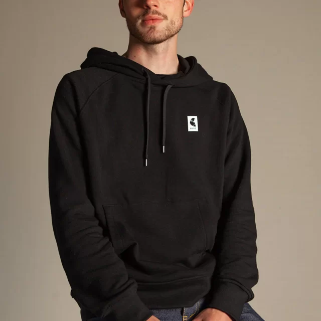 Ecclo - Sweat à capuche noir Unisexe