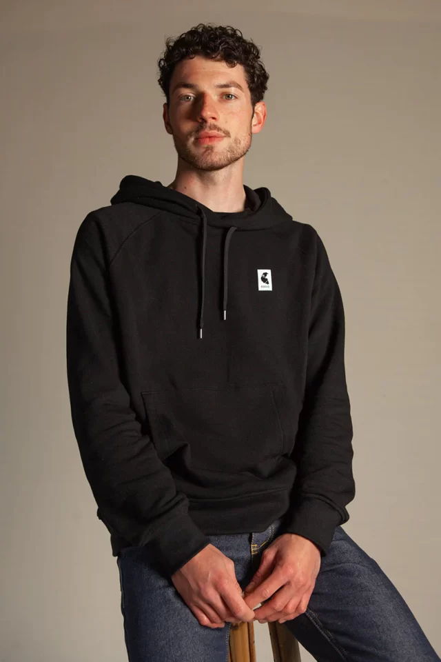 Ecclo - Sweat à capuche noir Unisexe