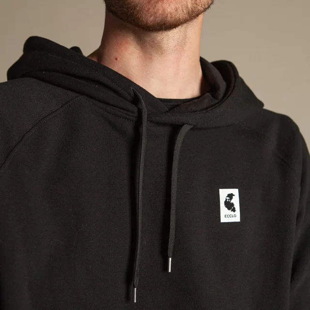 Ecclo - Sweat à capuche noir Unisexe