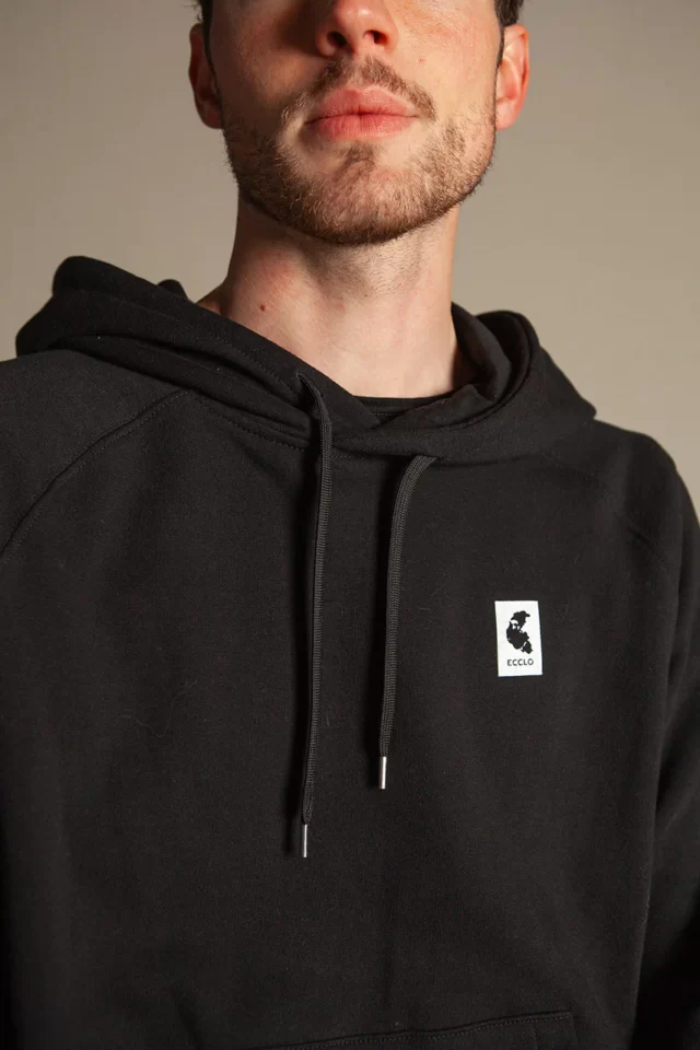 Ecclo - Sweat à capuche noir Unisexe