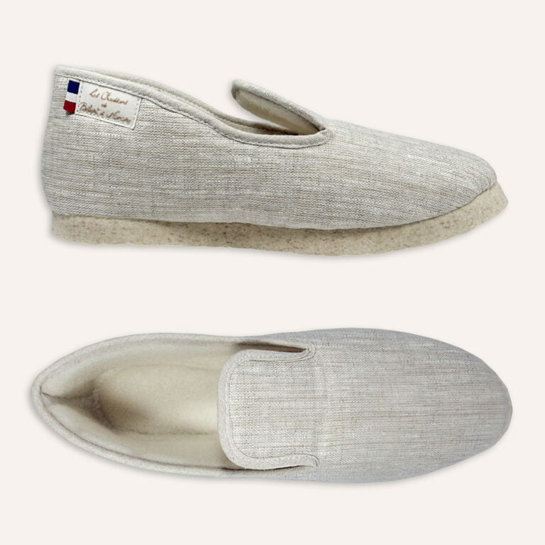Les Chaussons de Bébert et Nonore - Charentaises en lin pour homme Horus