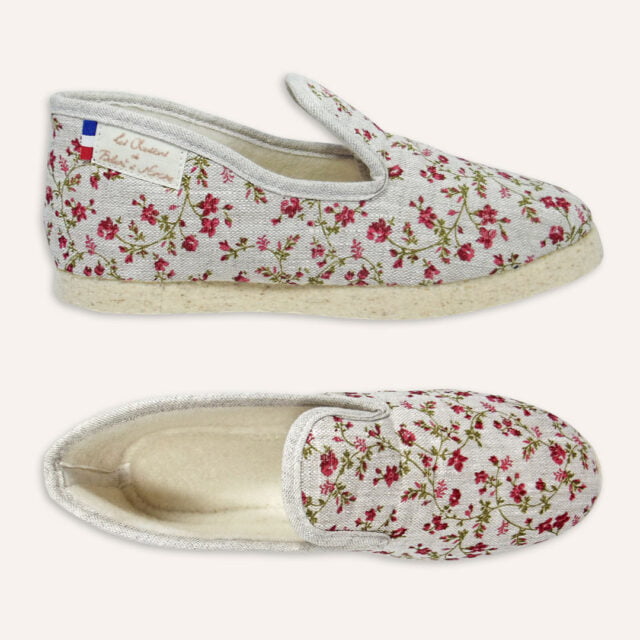 Les Chaussons de Bébert et Nonore - Charentaises en lin pour femme Sabaka