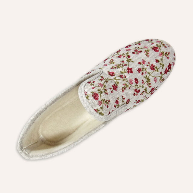 Les Chaussons de Bébert et Nonore - Charentaises en lin pour femme Sabaka