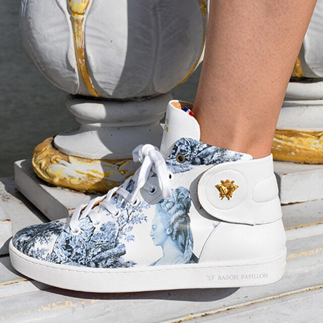Baron Papillon - Sneaker Baron Papillon Mid Marie-Antoinette bleue