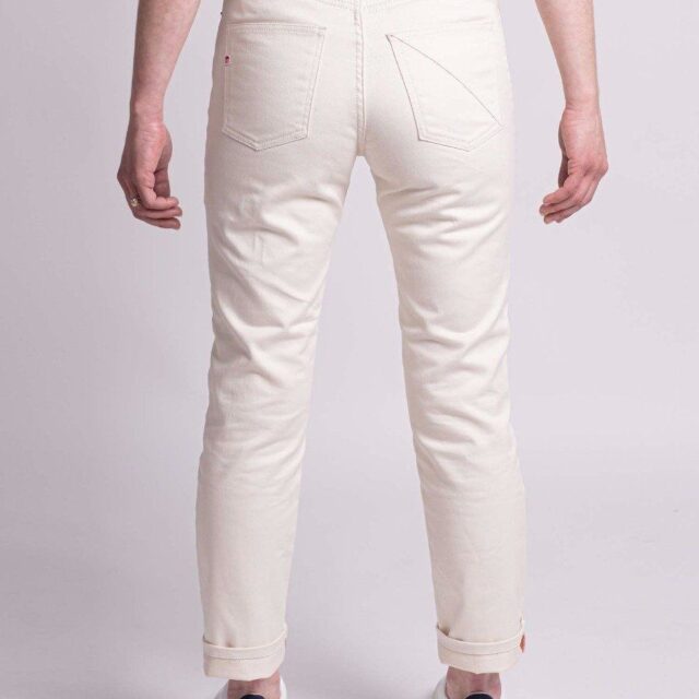 1083 - JEANS DROIT 201H 7/8ème  taille haute coton bio denimoriginal uni ecru
