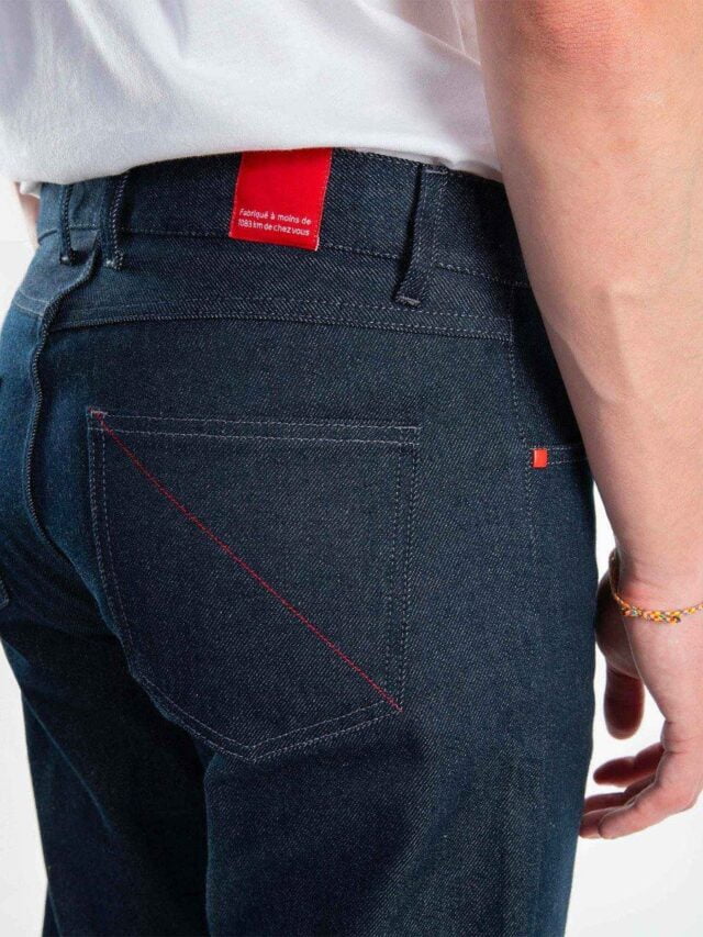 1083 - JEANS DROIT 101N ESSENTIEL coton bio superdenim bleu